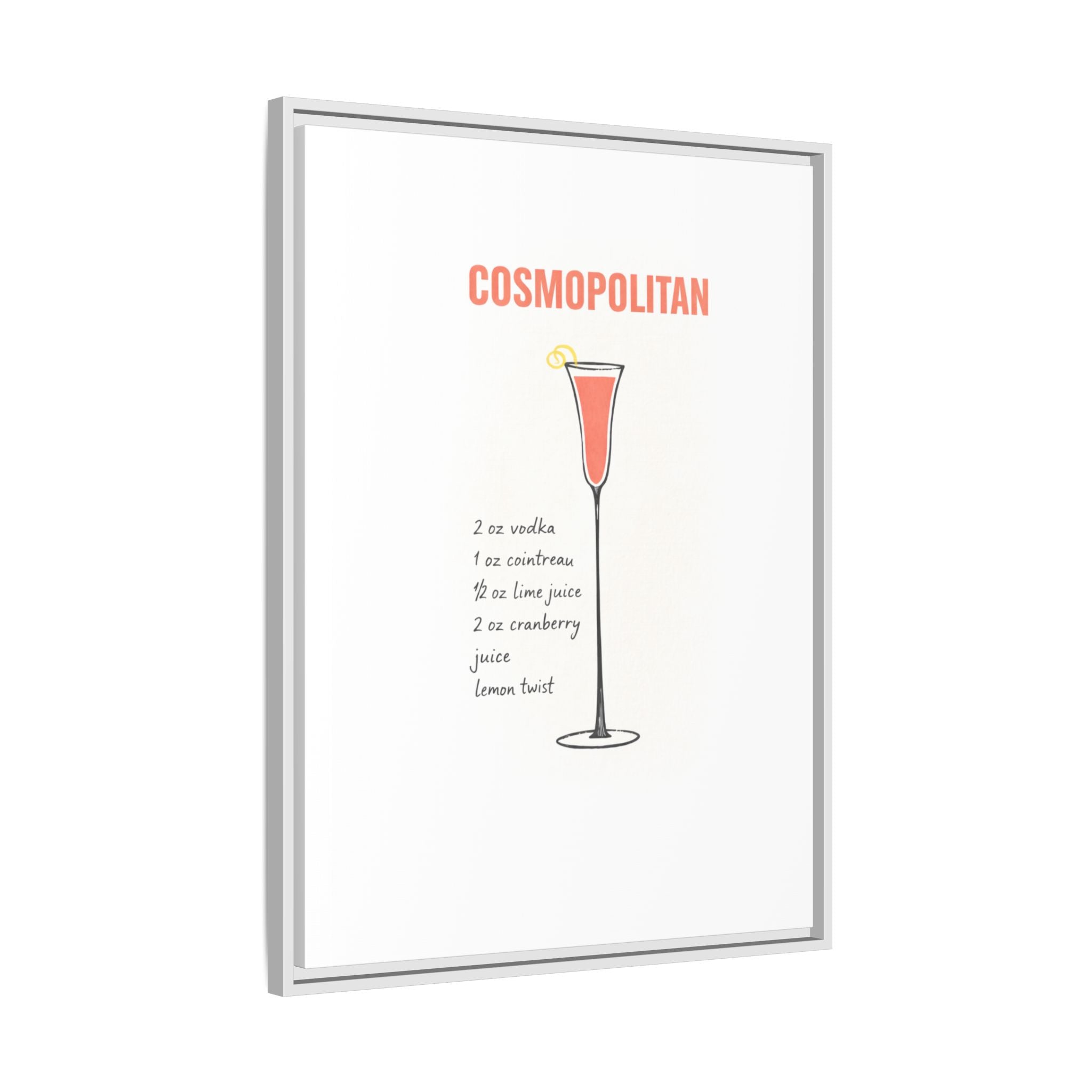 Cosmopolitan Cocktail Framed Canvas Print — END USER COMFY FORMULA