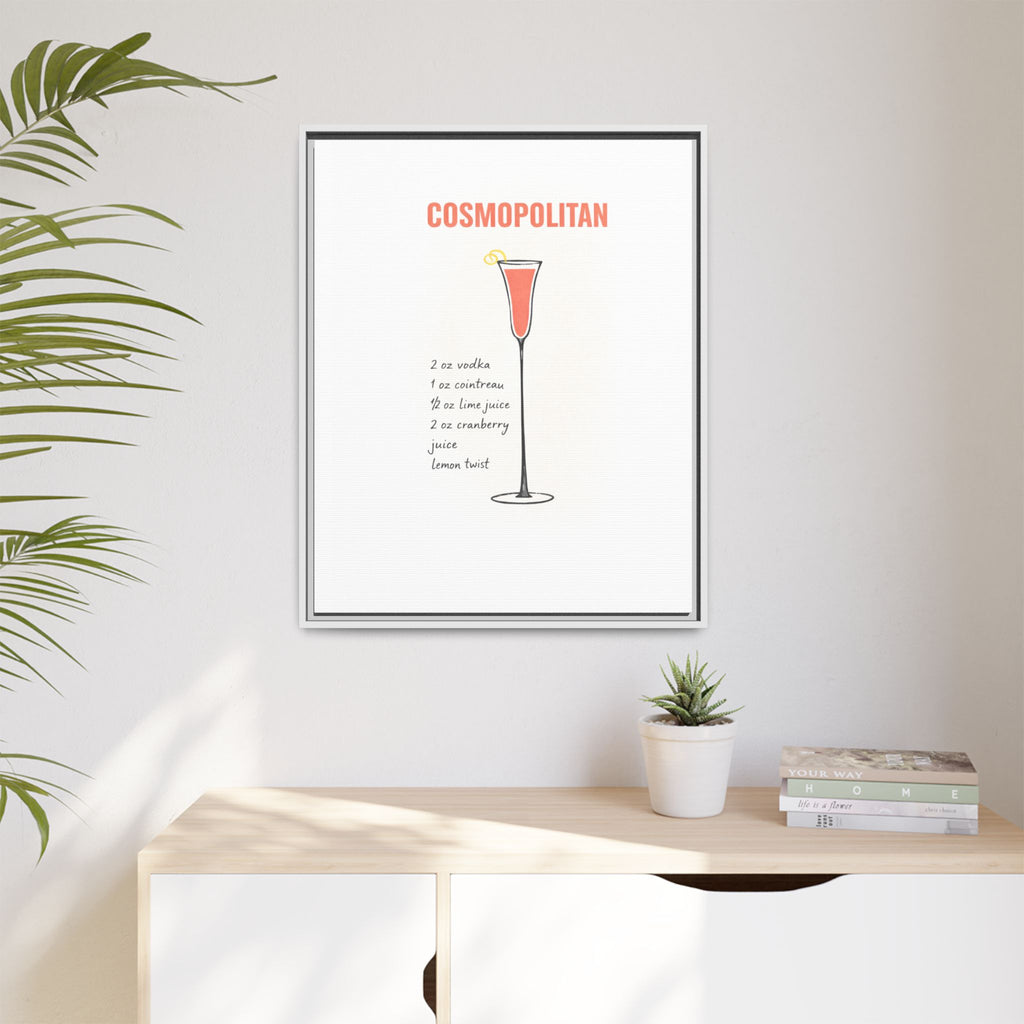Cosmopolitan Cocktail Framed Canvas Print — END USER COMFY FORMULA