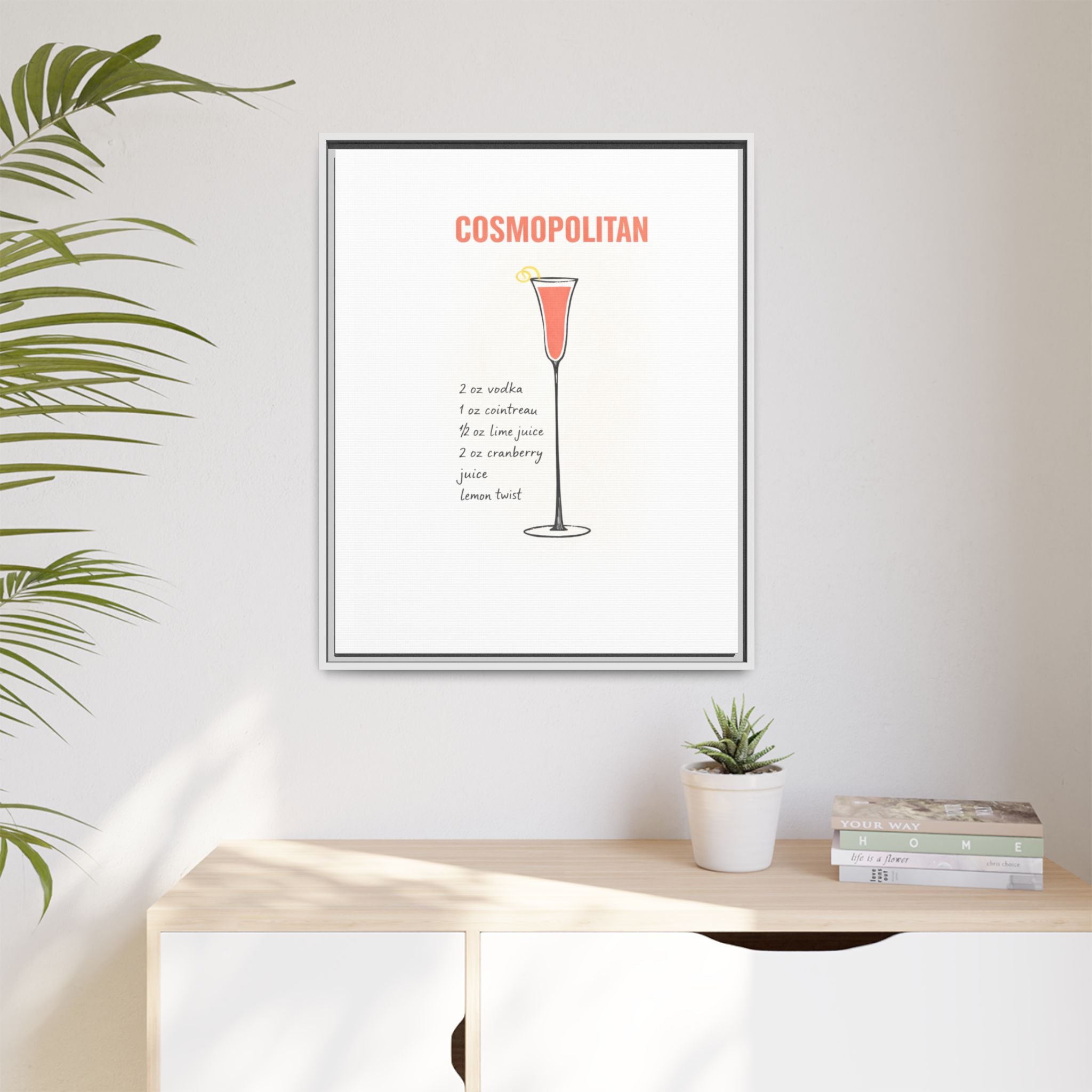 Cosmopolitan Cocktail Framed Canvas Print — END USER COMFY FORMULA