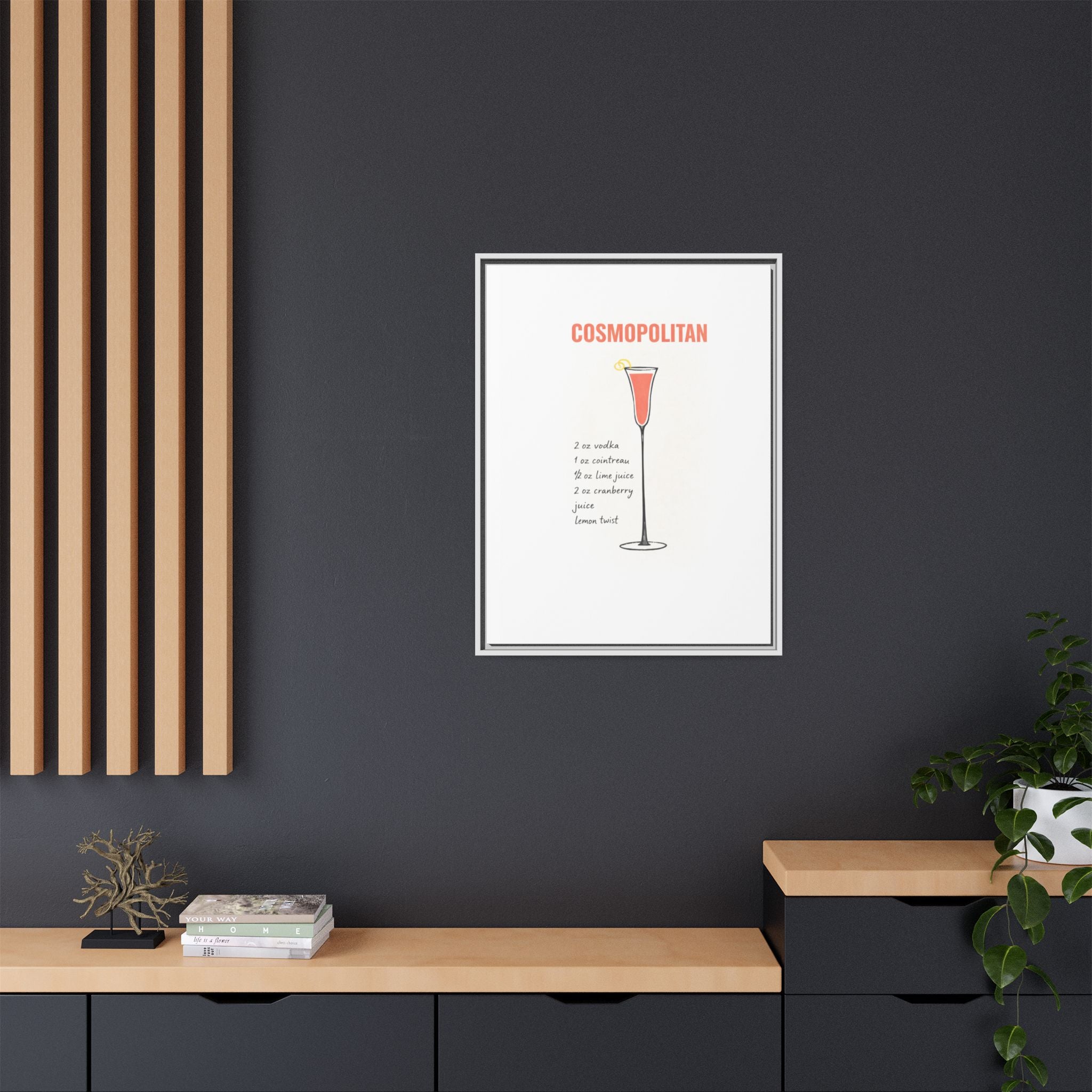 Cosmopolitan Cocktail Framed Canvas Print — END USER COMFY FORMULA