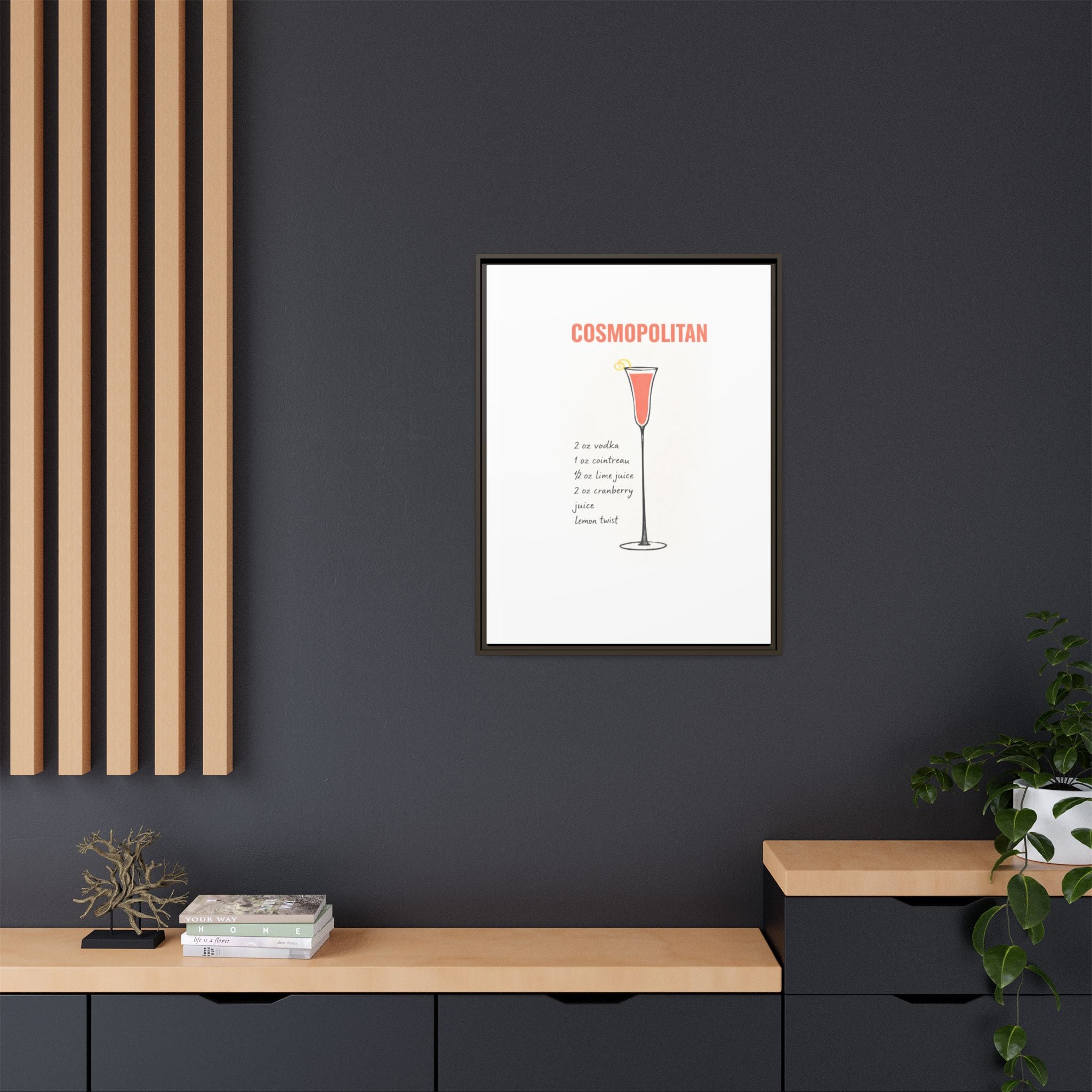 Cosmopolitan Cocktail Framed Canvas Print — END USER COMFY FORMULA