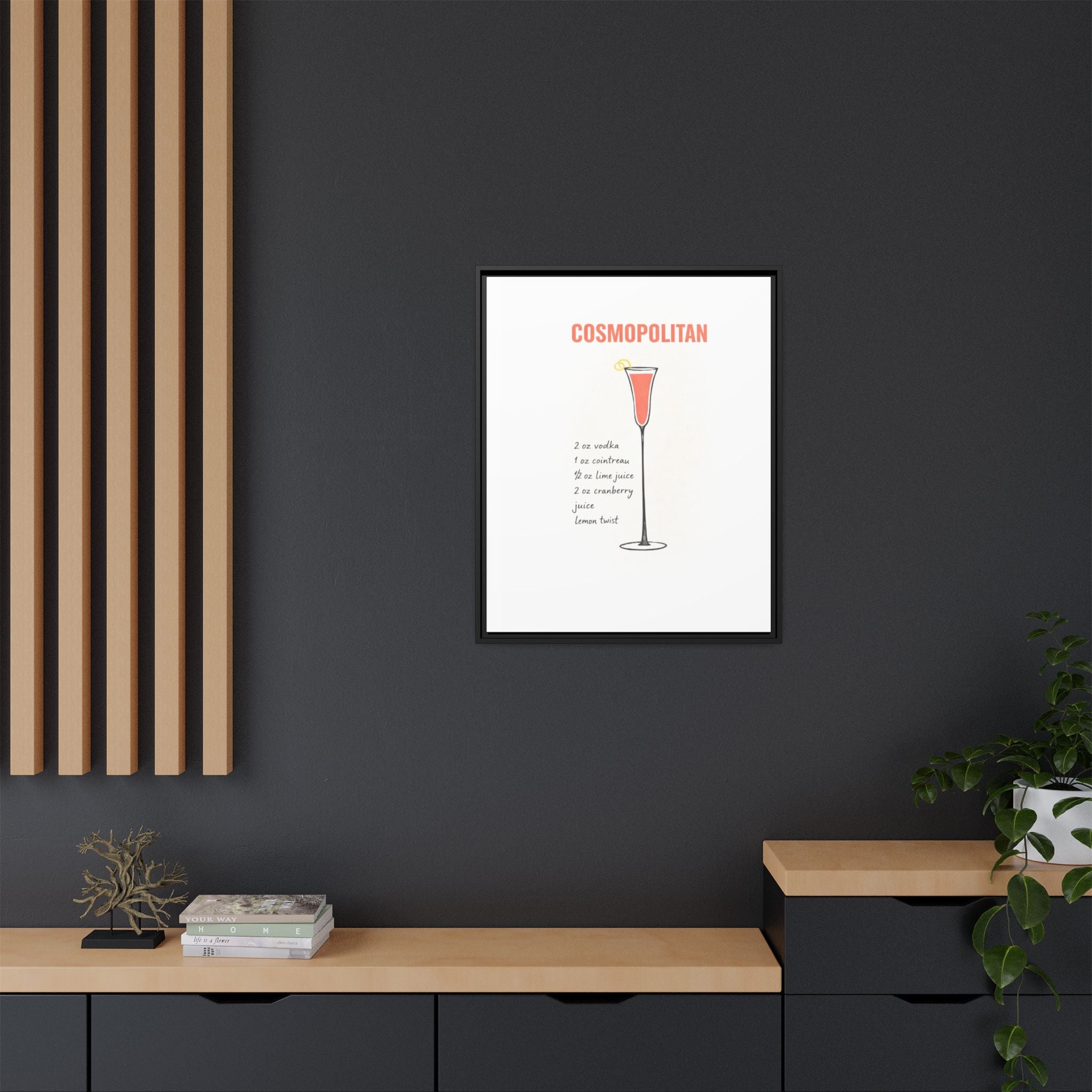 Cosmopolitan Cocktail Framed Canvas Print — END USER COMFY FORMULA