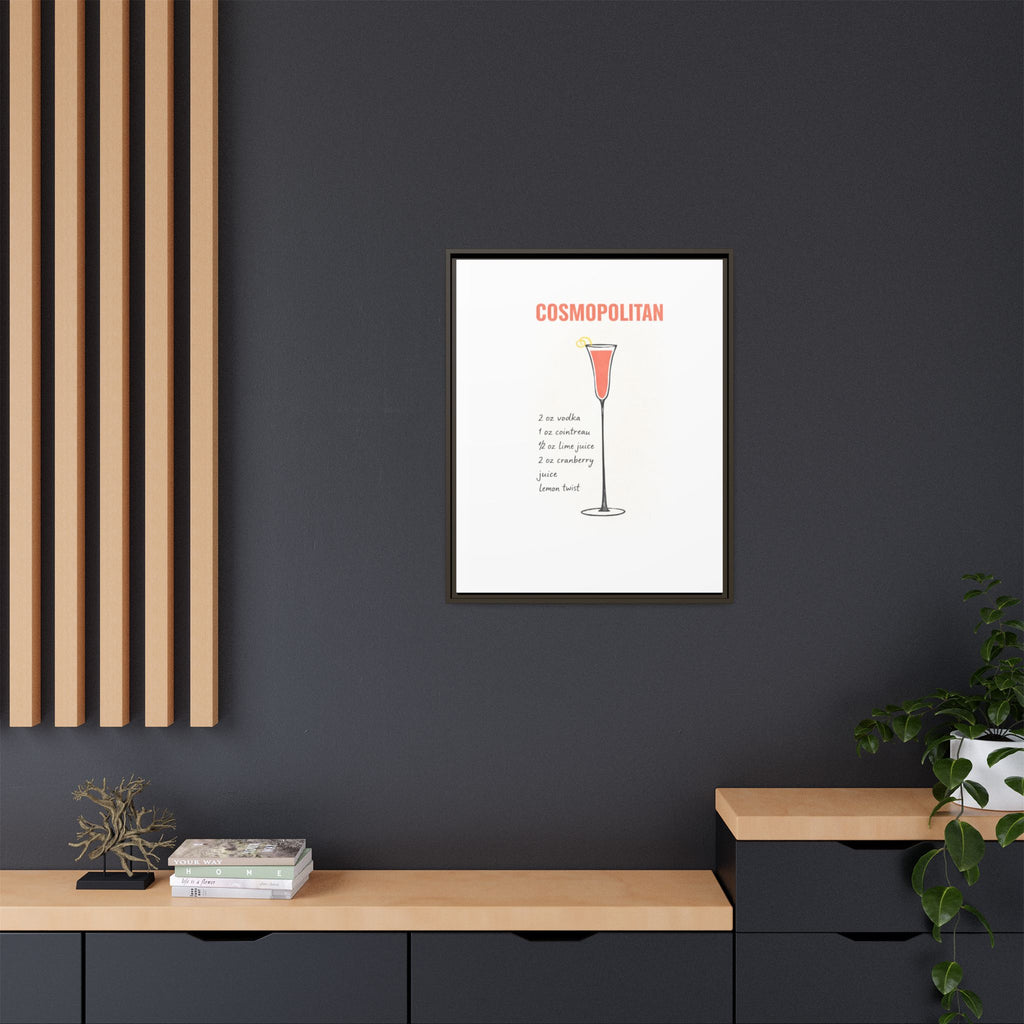Cosmopolitan Cocktail Framed Canvas Print — END USER COMFY FORMULA