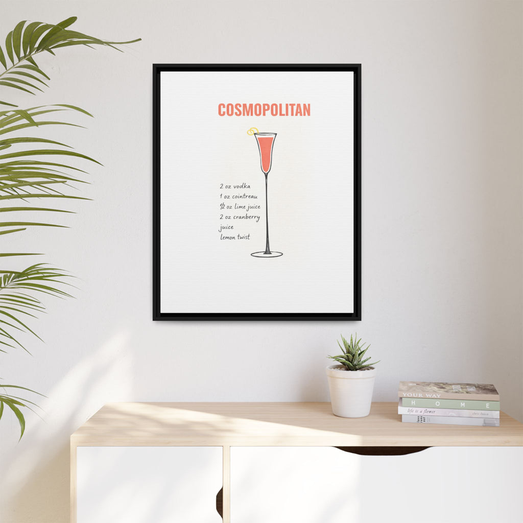 Cosmopolitan Cocktail Framed Canvas Print — END USER COMFY FORMULA