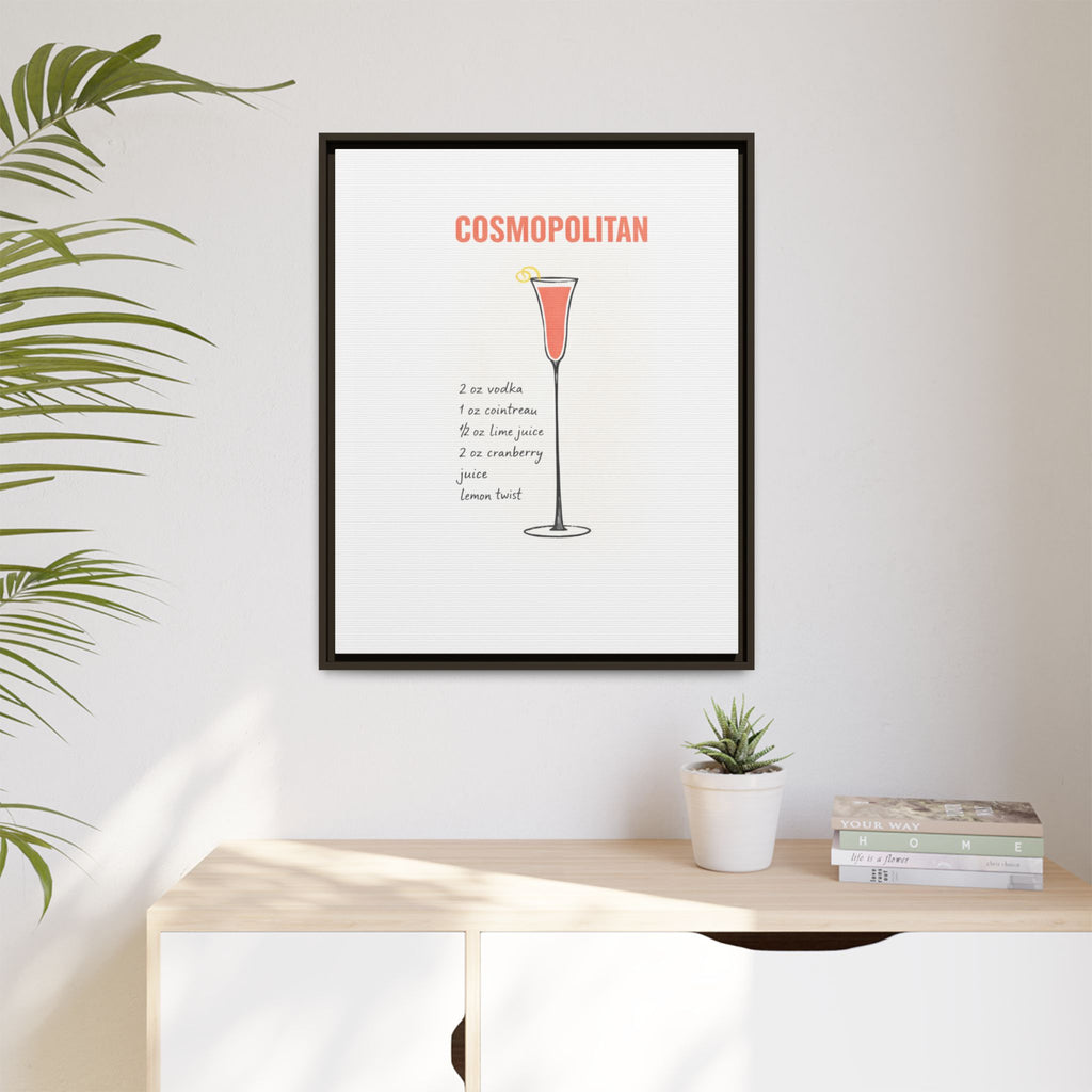 Cosmopolitan Cocktail Framed Canvas Print — END USER COMFY FORMULA