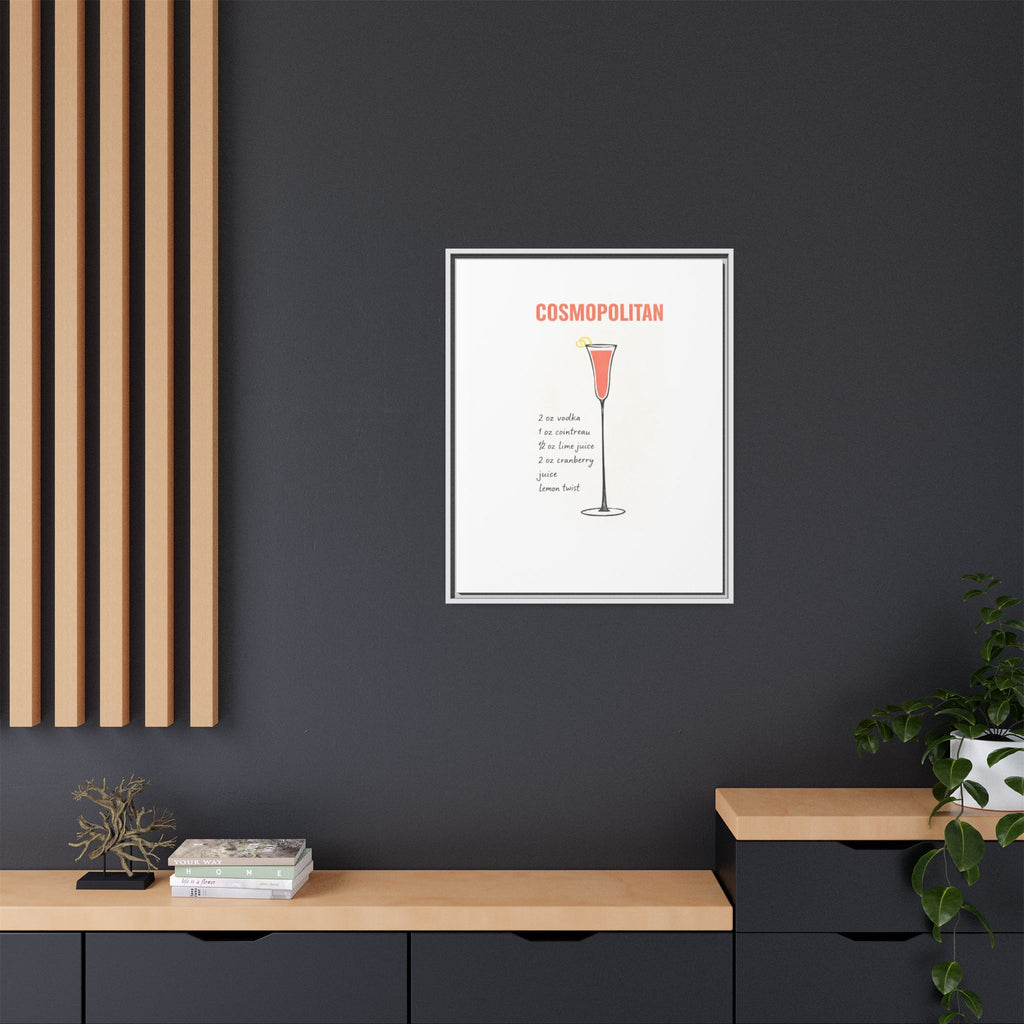 Cosmopolitan Cocktail Framed Canvas Print — END USER COMFY FORMULA