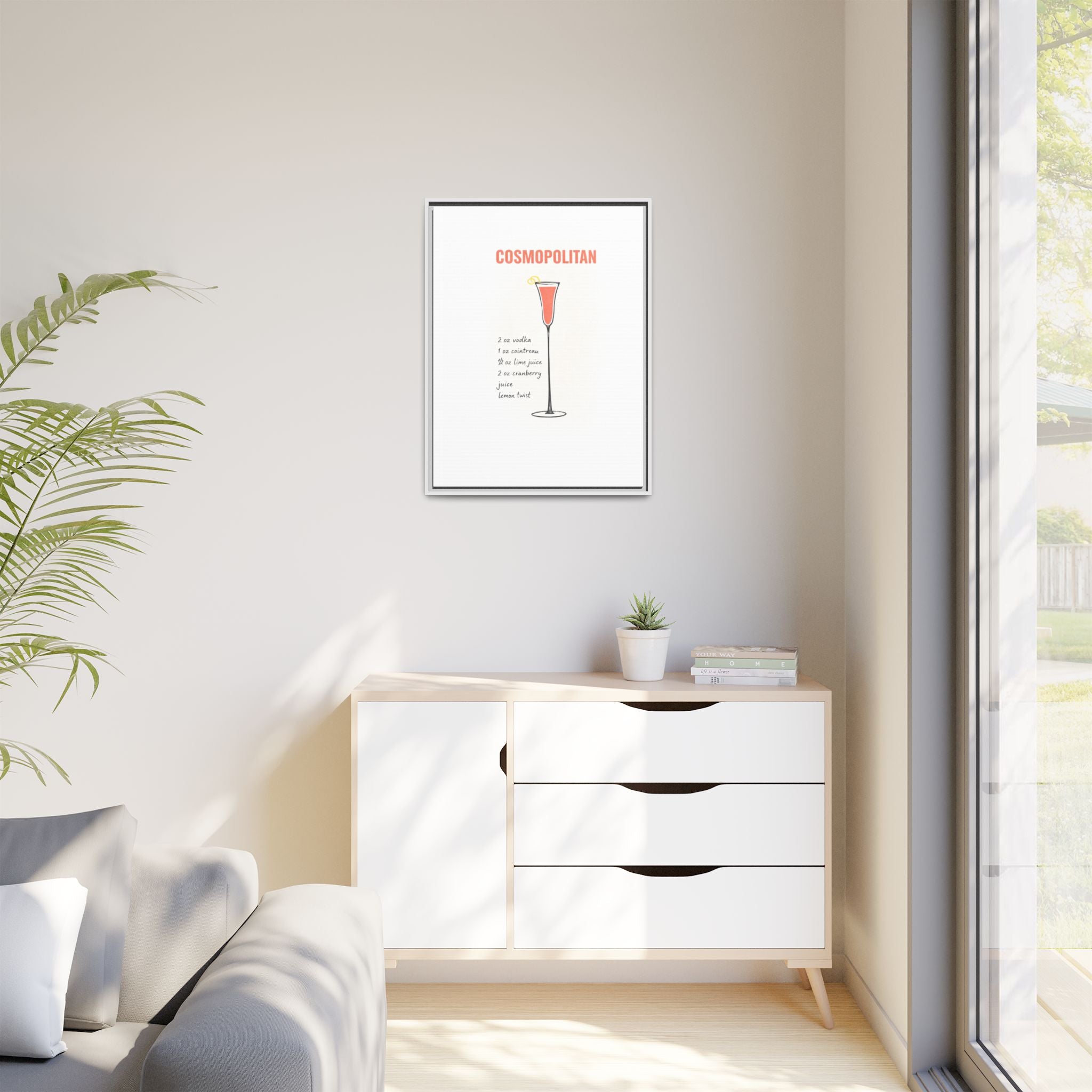 Cosmopolitan Cocktail Framed Canvas Print — END USER COMFY FORMULA